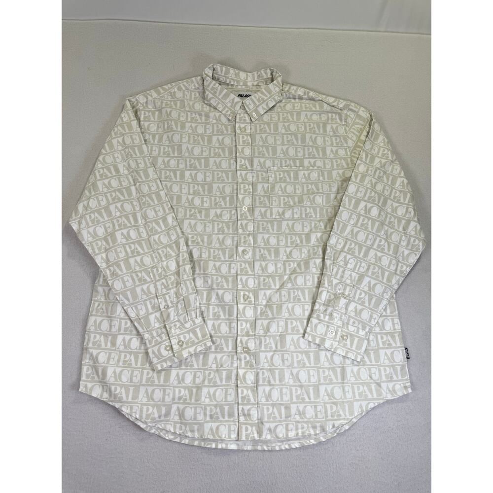 Palace Beige Repeat Print Oxford Shirt Size XL
